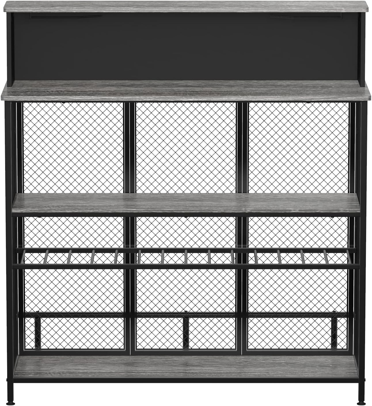 GDLF Home Bar Unit Mini Bar Liquor Cabinet with Storage and Footrest for Home Kitchen Pub (Grey)