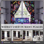 Peryiter Games Curtain Bedroom Room Decor Neon Gamer Curtain with 2 Tiebacks 42 x 84 Inch Thermal Insulated Window Drapes for Bathroom Nursery Home Decoration, 2 Panels
