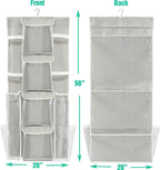 Simple Houseware Double-Sided Hanging Gift Wrap Organizer Storage Pockets, Gray (Set of 1)