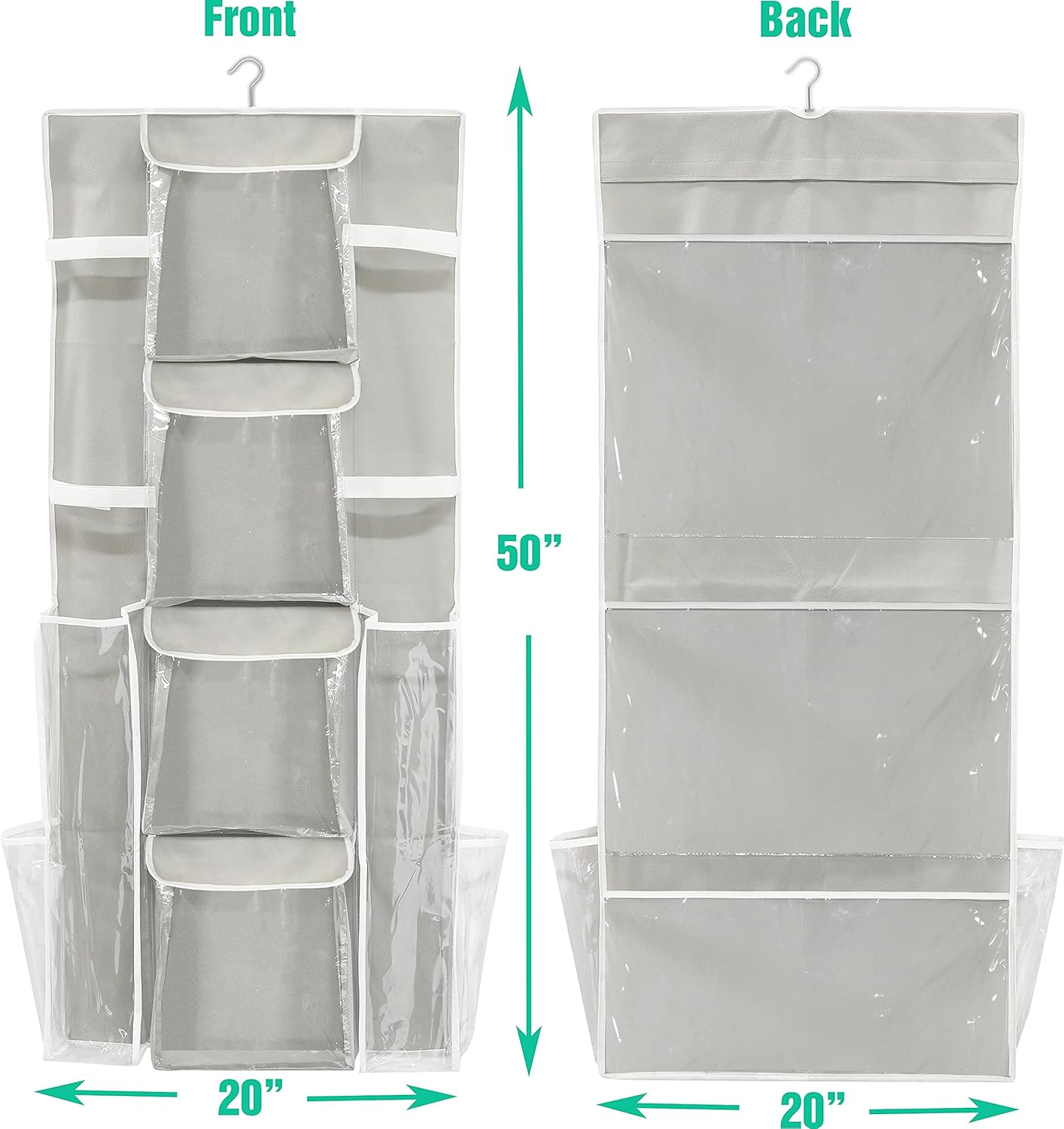 Simple Houseware Double-Sided Hanging Gift Wrap Organizer Storage Pockets, Gray (Set of 1)
