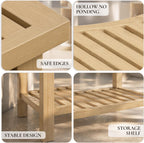 Bamboo Stool – Natural Wood Finish, Eco-Friendly Small Bench for Bathroom, Bedroom, Entryway, or Spa – Durable, Lightweight & Stylish Seating or Step Stool