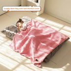 MAXYOYO 3 in 1 Kids Bean Bag Chair Couch, Convertible Chair Folds from Bean Bag to Lounger, Child Floor Sofa for Gaming, Reading, Floor Couch with High-Density Foam Filling