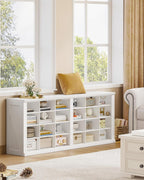 Hzuaneri Farmhouse Shoe Storage Bench, Entryway Shoe Cubby Bench, Widened Wooden Shoes Cubbies with Compartments, Shoes Rack Benchs for Cloakroom, Living Room, White SB52503X
