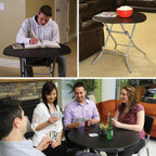 LIFETIME 33-Inch Round Folding Table, Black, Portable Indoor Outdoor Use