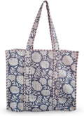 Cotton Tiger Block Print Tote Bag, Indian Handmade Shopping Shoulder Bag, Unisex Market Daily Use