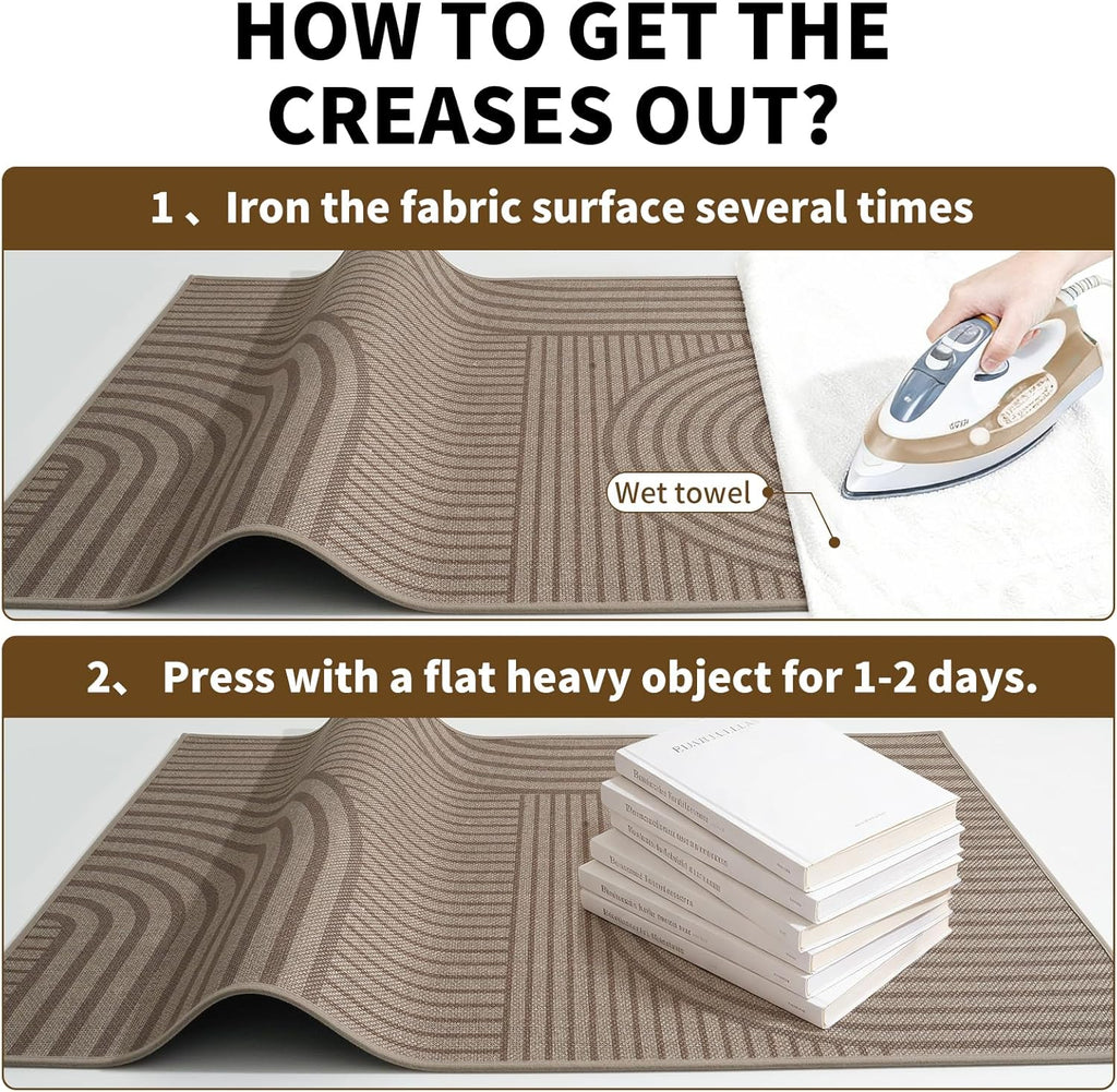 Front Door Mat 17''x30'', Absorbent Dirt Resist Washable Non Slip Low-Profile Indoor Doormat, Easy Clean Welcome Entryway Door Mats, Brown