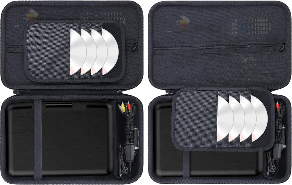 Lebakort Storage Case Compatible with MEGATEK 12.5" / Pofoto 12.5" / WONNIE 12.5" / ieGeek 12.5" / DBPOWER 12" Portable DVD Player (Black, for 12-12.5 Player)