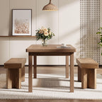 Tribesigns Farmhouse Wooden Dining Bench, 47" Indoor Entryway Bench with Sturdy Frame for Dining Room, Livingroom, Hallway, End of Bed (Rustic Brown)
