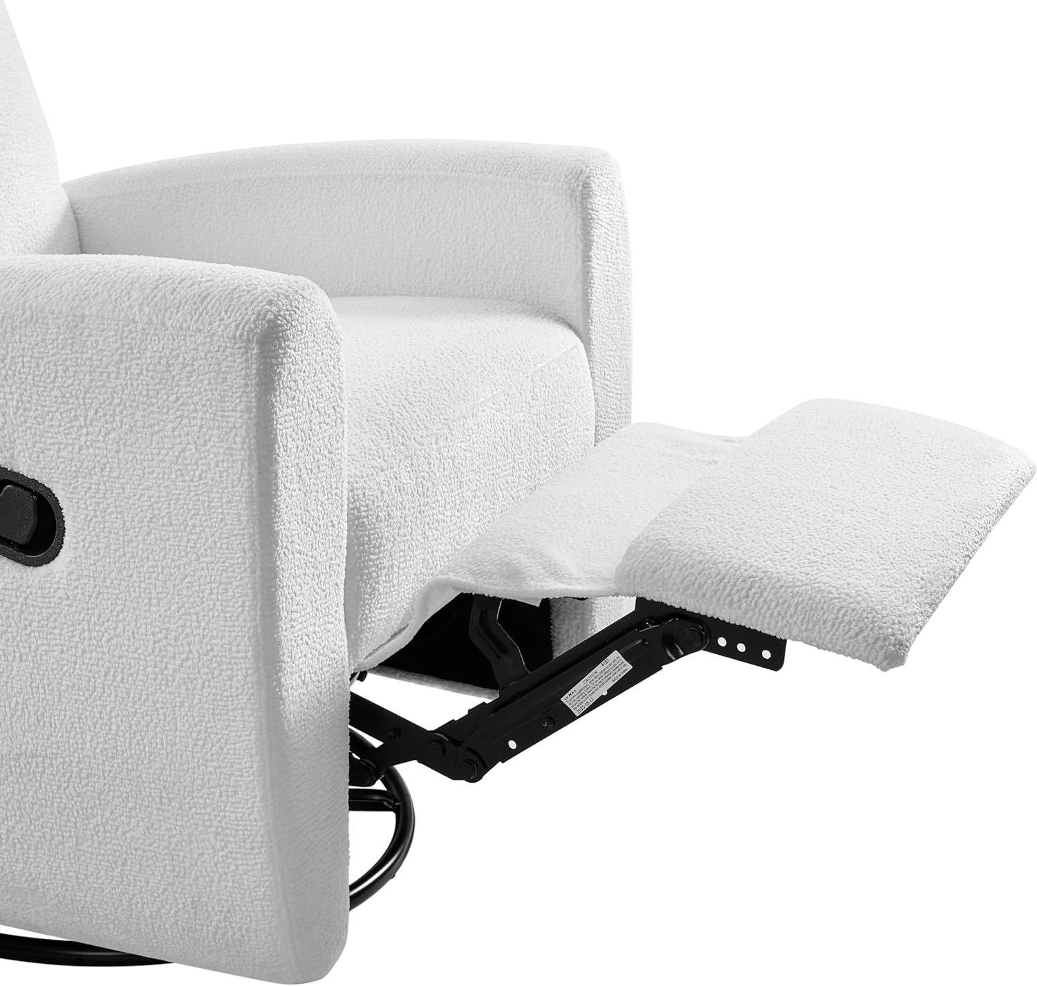 Oxford Baby Synergy Glider Recliner Rocking Chair 360° Swivel for Nursery and Living Room - Plush White