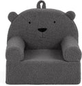 Costzon Kids Sofa, Comfy Bear Toddler Foam Couch with Soft Fleece Fabric Cover, Kids Furniture for Playroom, Children Reading Armchair for Boys & Girls Aged 3+ (["Teddy Fleece],Grey)