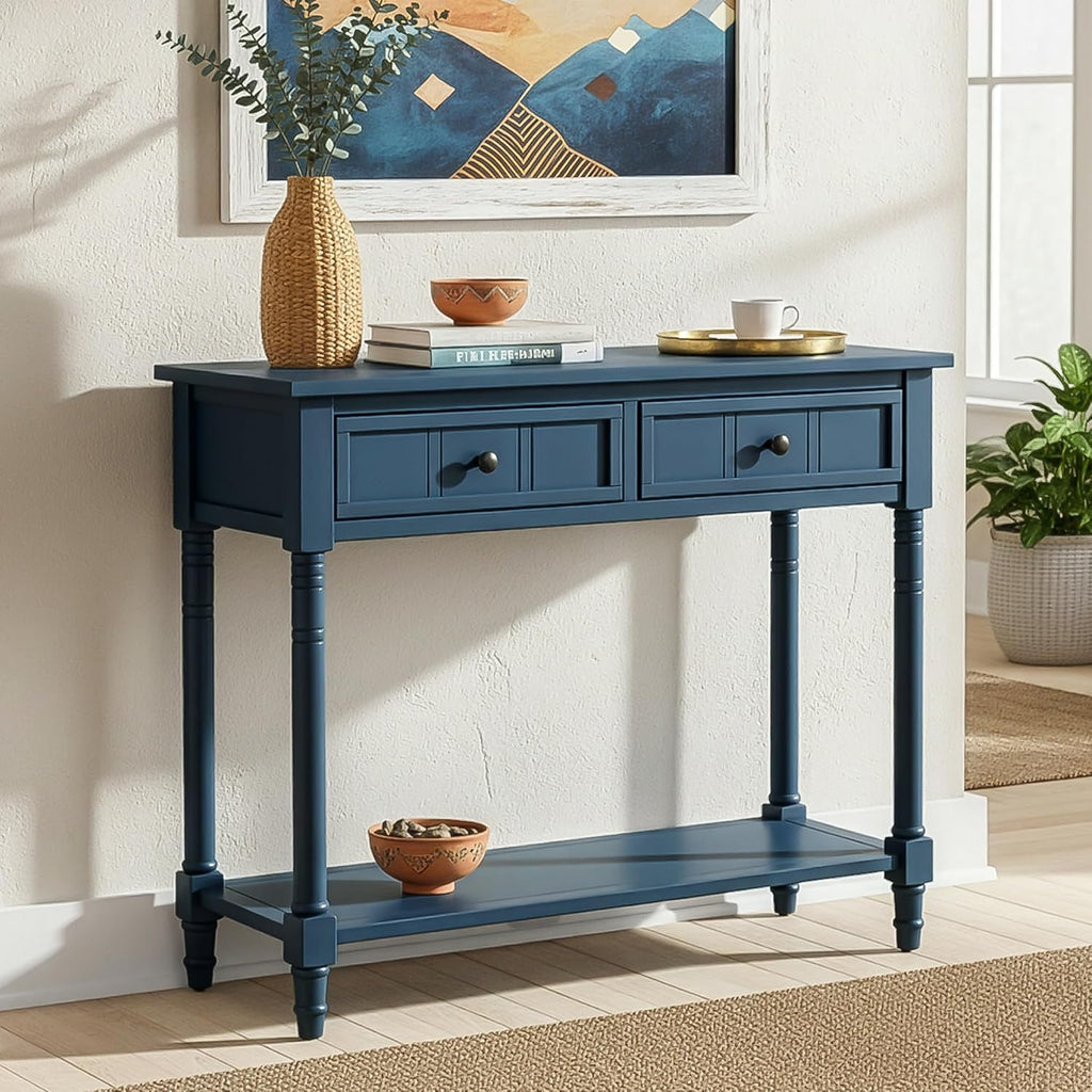 P PURLOVE Narrow Console Table with Drawer,Small Entryway Table Foyer Table for Living Room