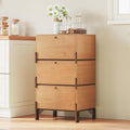 Sebastack Sideboard, Buffet Cabinet with 3 Storage Drawers, Easy Assembly Coffee Bar Wood Buffet Table for Kitchen, Dining Room, Bathroom, Office, Hallway, Beech Color (1 pcs)