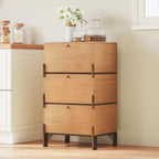 Sebastack Sideboard, Buffet Cabinet with 3 Storage Drawers, Easy Assembly Coffee Bar Wood Buffet Table for Kitchen, Dining Room, Bathroom, Office, Hallway, Beech Color (1 pcs)