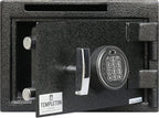T861 Compact Depository Drop Safe With Electronic Multi-User Keypad Combination Lock with Key Backup, Black, .57 CBF Capacity