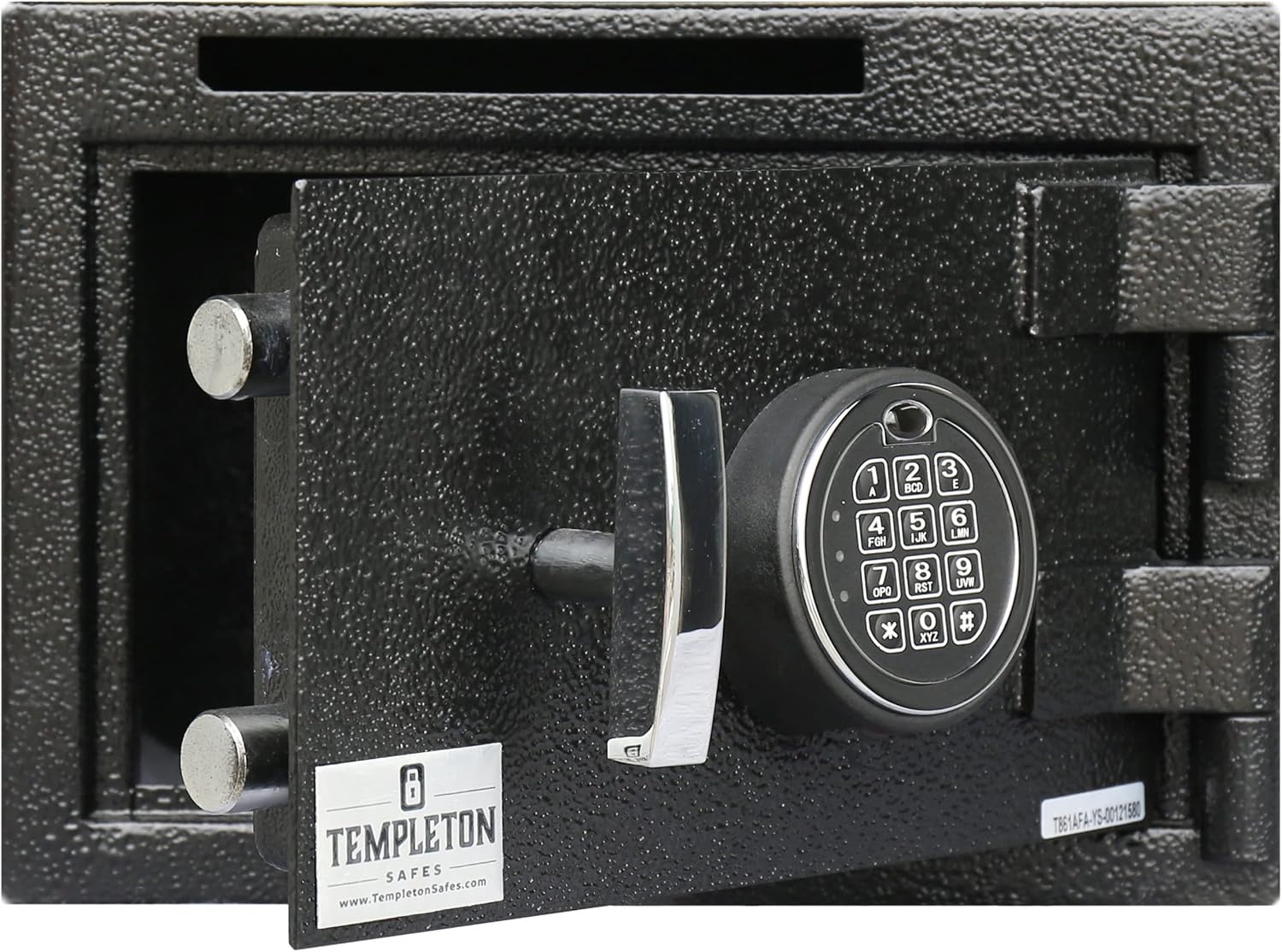 T861 Compact Depository Drop Safe With Electronic Multi-User Keypad Combination Lock with Key Backup, Black, .57 CBF Capacity