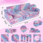 13 PCS Kids Modular Play Set, Glowing Toddler Couch, Kid Play Sofa for Playroom and Bedroom (Rainbow)