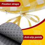 Geetery 4 Pcs Checkered Chair Cushion for Dining 17"x16"x2" Thick Buffalo Plaid Non-Slip Chair Pad with Tie and Removable Cover for Home Outdoor Patio Indoor Seat Cushion (Buffalo Gingham,Yellow)