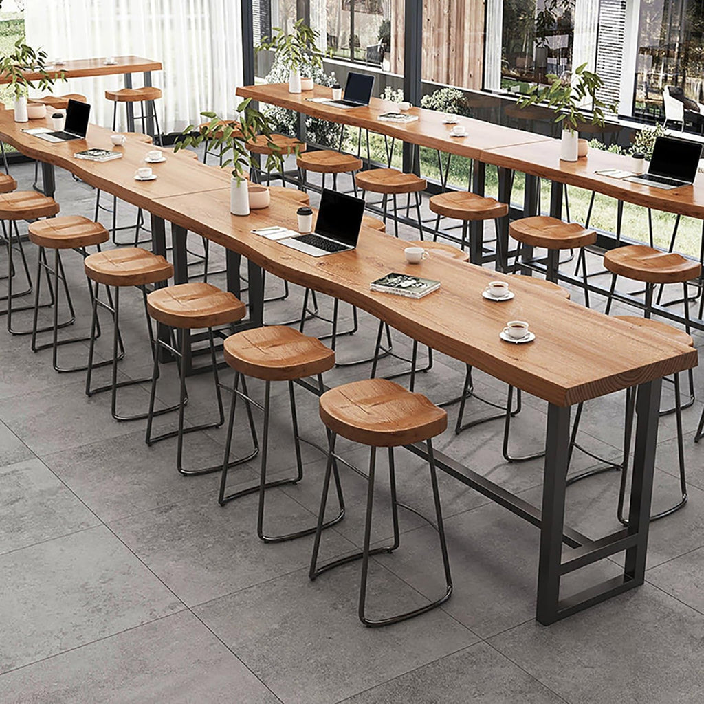 Live Edge Bar Table,Long Counter Height Dining Table,Solid Wood Pub Table,2 in Thick Live Edge Top for Kitchen,Dining Room, Coffee Shop,or Small Space(Stool not Included)