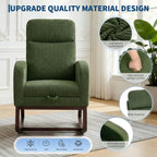 GarveeLife Nursery Rocking Chair,300lb Glider Chair with Solid Wood Legs/Two Side Pockets,Corduroy Upholstered Glider Rocker with Footrest High Backrest for Living Room/Bedroom/Nursery