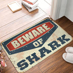 Funny Shoes Beware of Shark Rug Front Door Rugs Indoor Farmhouse Kitchen Mats(65X90CM)