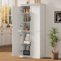 IDEALHOUSE Pantry Cabinet,70" Tall Kitchen Pantry Cabinet with Doors and Adjustable Shelves, Freestanding Cupboard, Tall Storage Cabinet for Bathroom, Dining Room, Living Room (Antique White)