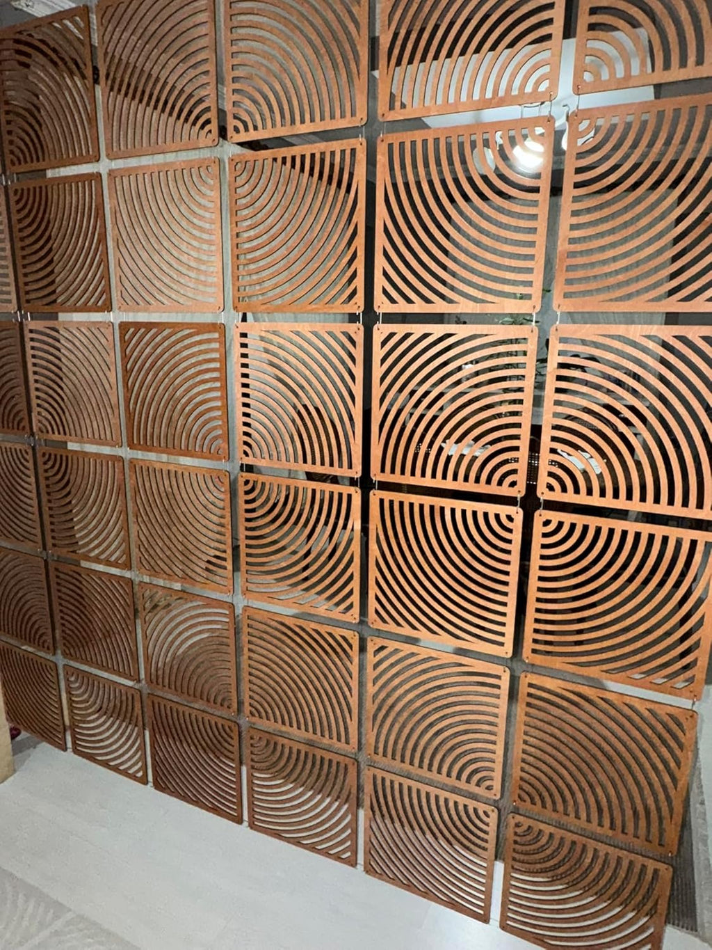 Teak Hanging Room Divider Panels, Set of 12
