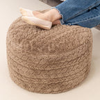 Round Pouf Ottoman 20 x 20 x 14 Inches Boho Poof Home Decor Floor Pouffe Ottoman Foot Rest for Couch Sofa Bean Bag Chairs Living Room Bedroom (Tan)