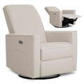 Evolur Harlow Upholstered Power Glider Recliner with USB Charging – Rocking & 275° Swivel with Smooth Glide – Greenguard Gold & FSC Certified – Modern Nursery and Living Room Chair in Tan