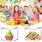 KissYou Acrylic Box Clear Box with Lid Acrylic Square Cube,24 Pack Small Plastic Storage Box Birthday Wedding Graduation Party Decoration