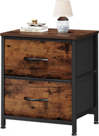 Sweetcrispy Nightstand Set of 2 with 2 Storage Drawers, Small Bedside Table | Small Dresser with Sturdy Wooden Top for Daily Essentials, Compact Nightstand for Bedroom, Closet and Small Spaces