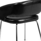 EMMA + OLIVER Contemporary Black LeatherSoft Side Reception Chair with Chrome Legs