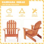 SoliWood Kids Outdoor Wooden Adirondack Chair for Patio Garden Backyard Porch Pool