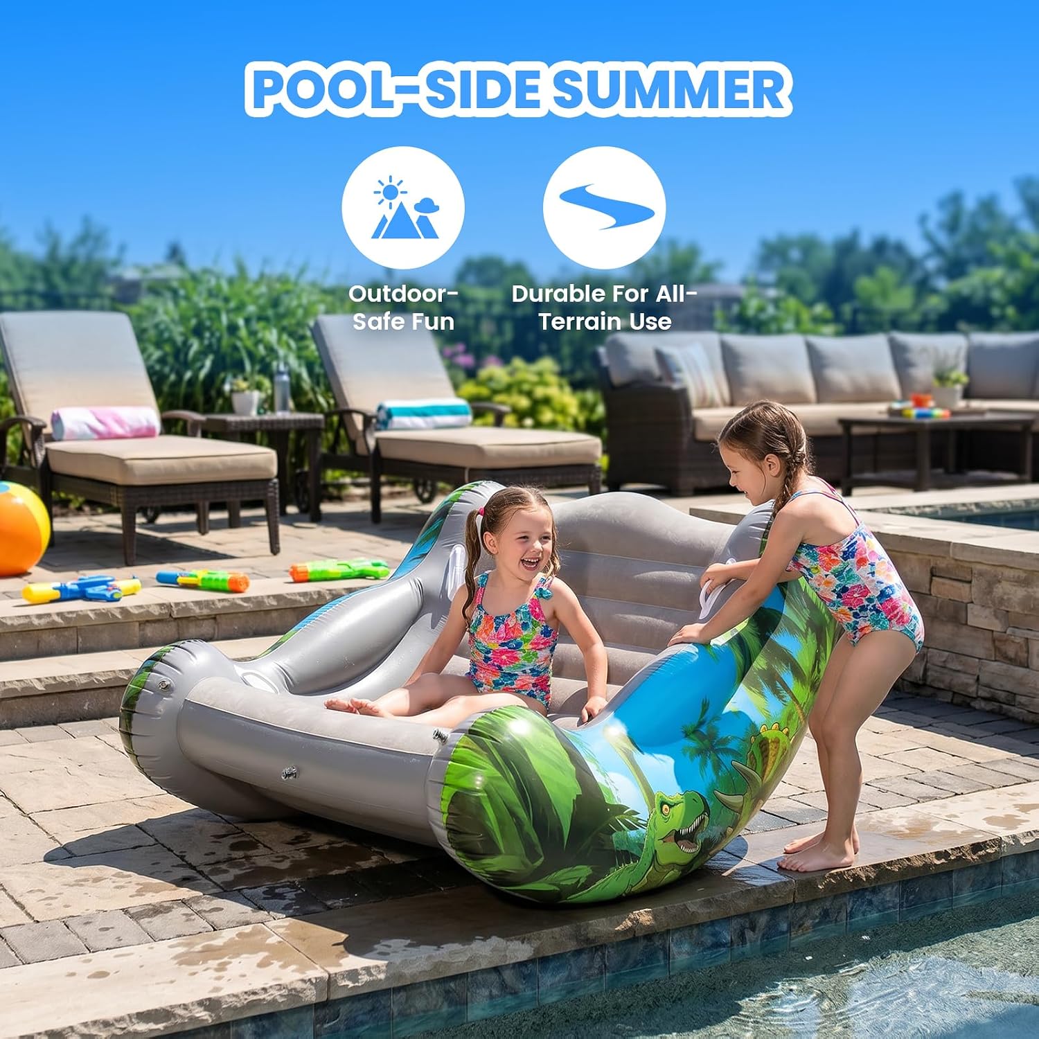 Sensory Chair for Kids, Inflatable Rocking Chair for Autism & ADHD, Cloud Rocker for Deep Pressure Therapy, Sensory Room Equipment for Toddlers Boys & Girls