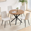 5-Piece Round Dining Table Set for 4 39" Kitchen Table and Chairs Set for 4 with Chairs Compact Small Kitchen & Dining Room Table Sets for Living Room Kitchen Home Apartment Office