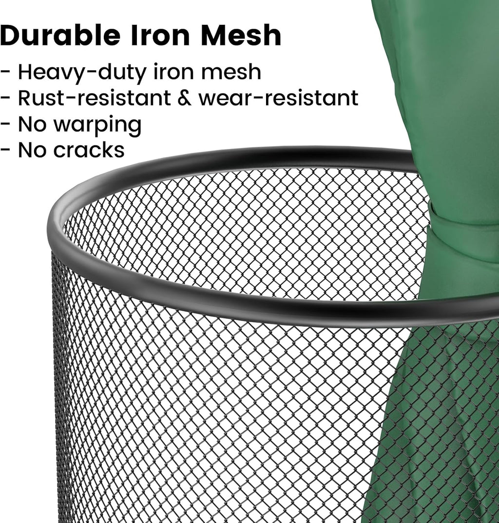 19.5" H Mesh Umbrella Stand - Ventilated Mesh Umbrella Holder for Entryway - Extra Capacity Storage for Umbrellas Canes & More - Freestanding Indoor Organizer 10.4" L x 10.4" W x 19.5" H - 2P Black