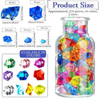 Syhood 570 Pcs 5 Sizes Multicolor Fake Acrylic Gems Crushed Ice Rocks Plastic Gemstones Pirate Treasure for Crafting Vase Fillers Table Scatter Sensory Bin Fillers Spring Centerpieces Decoration