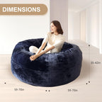 Bean Bag Chair for Adults Soft Comfy Bean Bag for Adults, Cozy Reading Chair, Large Round Bean Bag Couch, Versatile Living Room & Bedroom Chairs (Blue, 4FT)