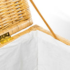 The Basket Lady Handwoven Deep Wicker Storage Trunk, Natural Rattan Wicker Chest with Lid and Handles for Blankets, and Home Organization-Sandstone, Large, 24" L x 17" W x 17.5" H