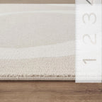 Abani Deco Collection Area Rug - Beige Modern Abstract Ribbon Design - 2' x 3' - for Living Room, Bedroom & Office