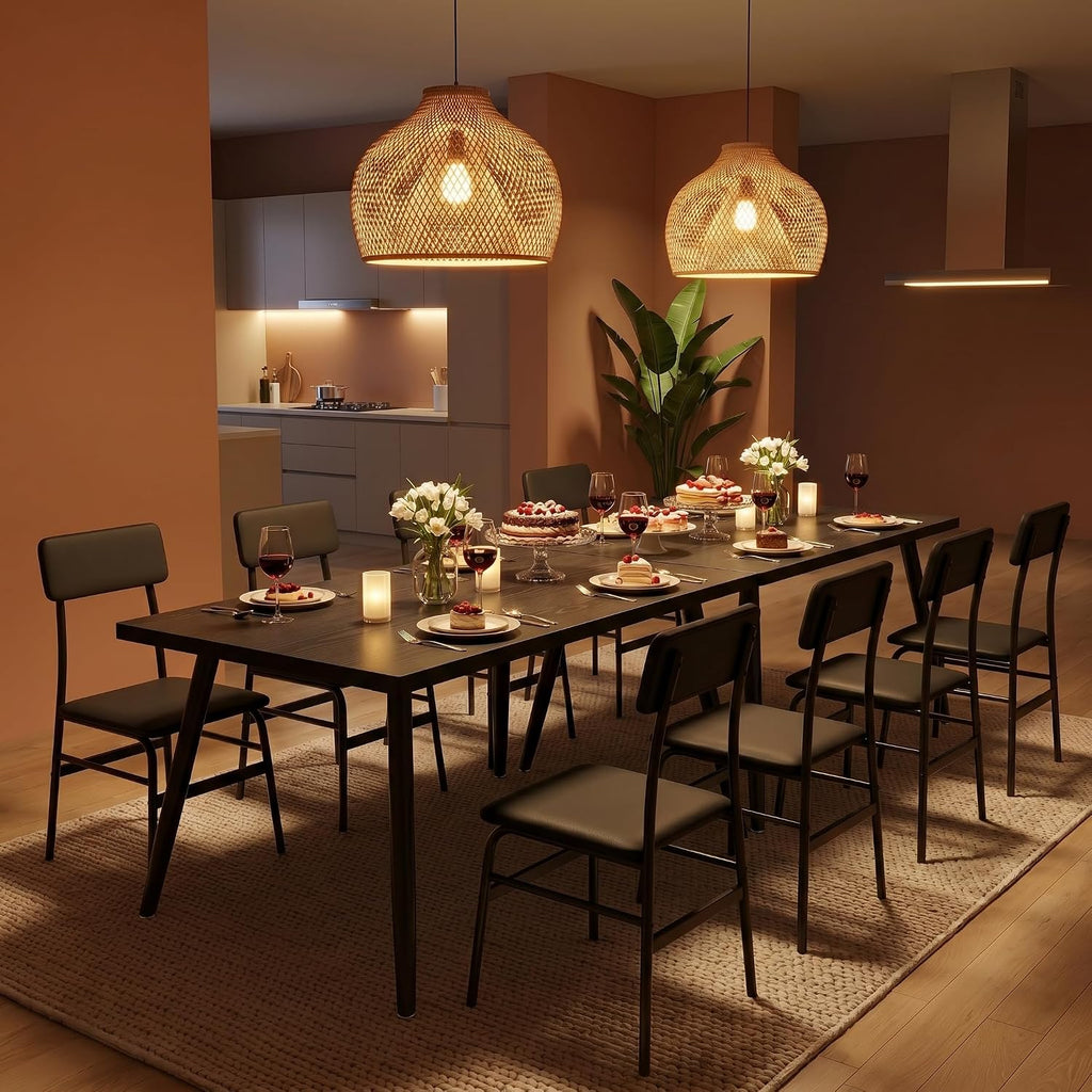 Gizoon Dining Table Set for 4, Modern Kitchen Table with Chairs, Black | Wood Top & Upholstered Chairs, 5-Piece Set for Apartment and Small Spaces, Comedor de 4 Sillas y Mesa