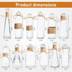 Glass Bud Vases Set of 12,Small Clear Glass Vases for Flowers 5.5 to 8.9Inch,Vintage Boho Glass Vases for Table Centerpieces, Decorative Vases for Wedding Farmhouse Homes,Bathroom Countertops