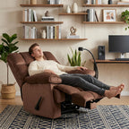 Manual Adjustable Oversized Recliner Chair with Phone Holder, Extra Large Recliner for Heavy Duty Adults 400lbs, Big Man Recliners for Living Room, Nursery, RV