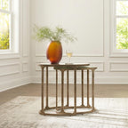 Signature Design by Ashley Irmaleigh Classic Nesting Accent Table Set with Mirrored Tabletops, Set of 2, Metallic
