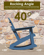 GREENVINES Adirondack-Rocking-Chairs | Set of 2 | HDPE Plastic | Porch Rocker Chair | for Outdoor Patio Deck | Weatherproof | Blue