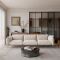 JACH 111" 3 Seater Cloud Sofa, Mid-Century Modern Sectional Couches with Thick Cushion, Modular Couch with High Sofa Legs, Sofa Furniture for Small Space Living Room Office Apartment, Light Brown