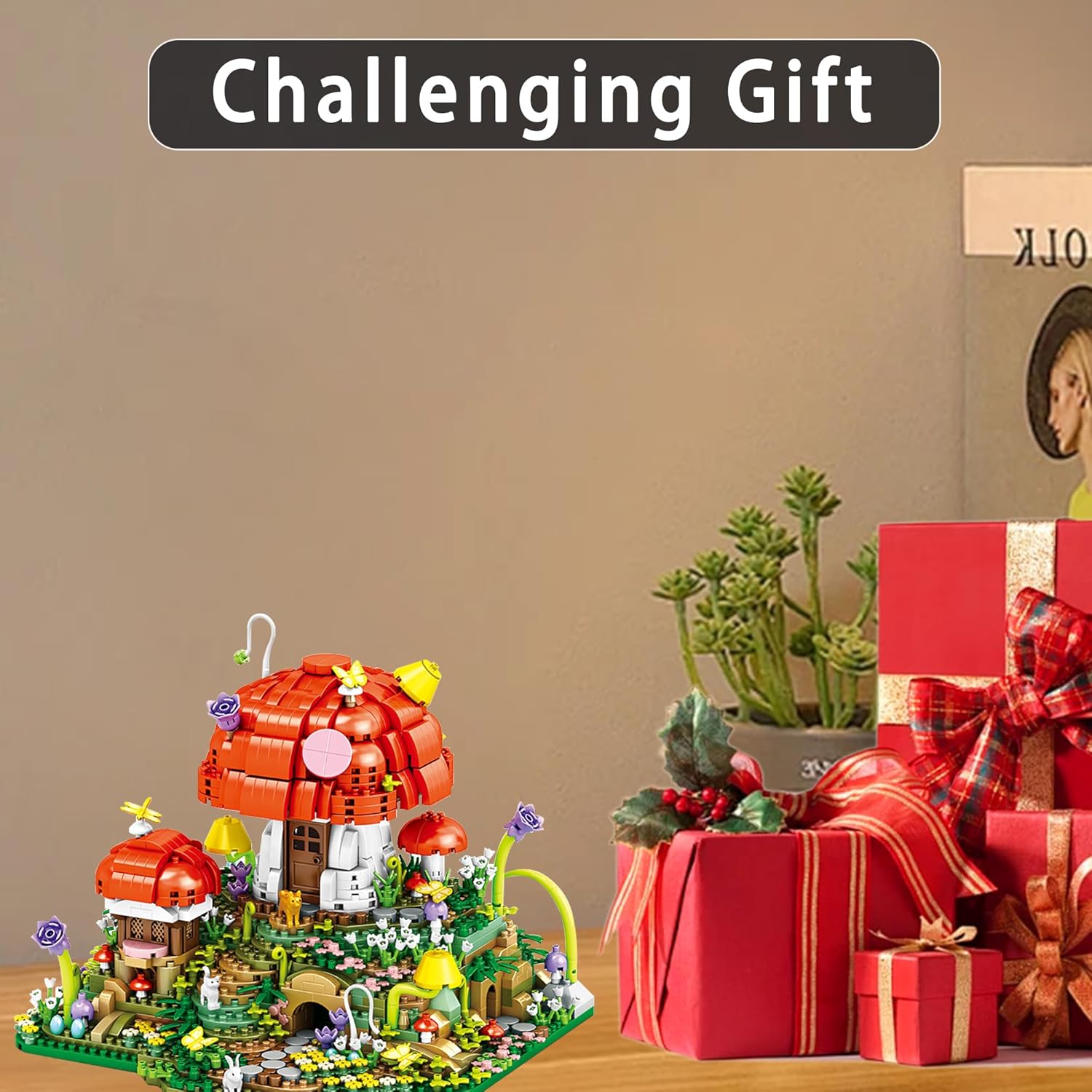 Mushroom House Mini Building Blocks Sets - 2798PCS Unique Creative Ideals Ganoderma Hotel Treehouse Micro Mini Blocks Bricks Kit Toys for Adult, Collectible Architecture Deco, Birthday Gift for Kid