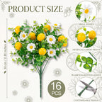 16 Pcs Artificial Lemon Branches Decor Centerpieces for Tables Fake Fruit Lemon Bouquet Summer Yellow Faux Flower Farmhouse Outdoor Decor for Kitchen Home Bathroom Wedding Party