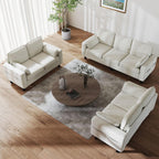 Kinfant 7-Seat Waiting Room Chair- Office Guest Reception Chairs Waiting Furniture Bench with Armrest Modern Upholstered Reception Seating for Salon, Bedroom & Studio, White