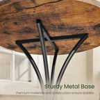 CHOEZON Bar Table, Round High Top Table, Home Counter Height Table, for Kitchen, Pub, Bistro, Living Room, Meeting Room, Rustic Brown and Black TBT06BF