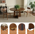 Round Dinning Table for 4-6, Kitchen Dining Room Table 47.2 Inches Circle Walnut Finish Dinner Tables for Kitchen, Dining Room, Living Room